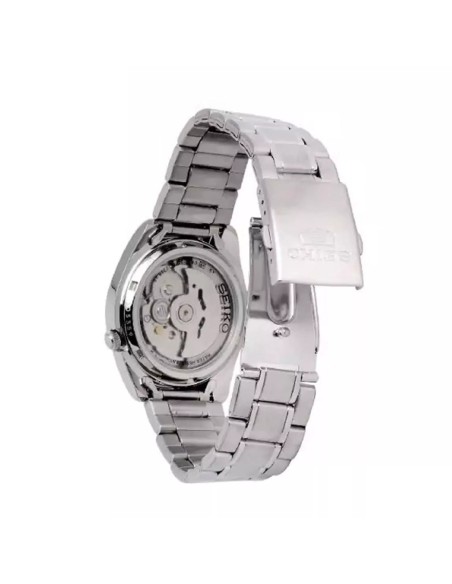 reloj automático unisex Seiko 5 SNKL55K1 37mm 30m WR correa de acero