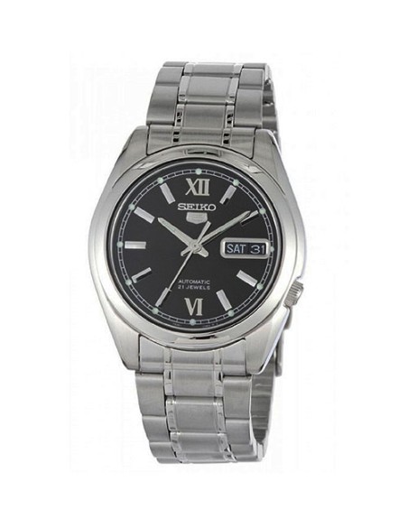 reloj automático unisex Seiko 5 SNKL55K1 37mm 30m WR correa de acero