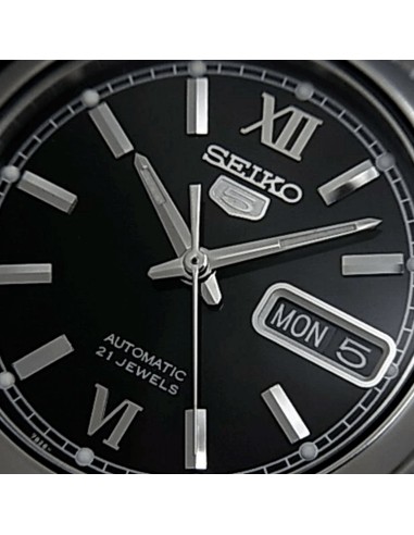 reloj automático unisex Seiko 5 SNKL55K1 37mm 30m WR correa de acero