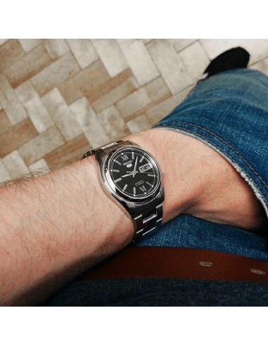reloj automático unisex Seiko 5 SNKL55K1 37mm 30m WR correa de acero