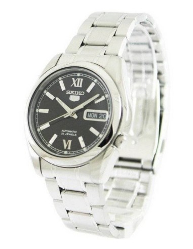 reloj automático unisex Seiko 5 SNKL55K1 37mm 30m WR correa de acero
