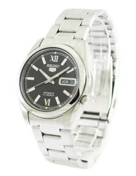 reloj automático unisex Seiko 5 SNKL55K1 37mm 30m WR correa de acero