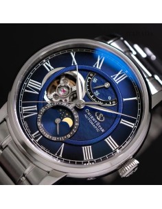 mecánico hombre Orient Star Moon Phase Seiran RK-BT0002L 41mm JDM hecho en Japón cristal de zafiro doble