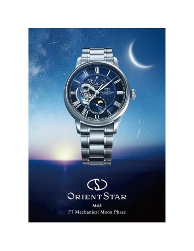 mecánico hombre Orient Star Moon Phase Seiran RK-BT0002L 41mm JDM hecho en Japón cristal de zafiro doble