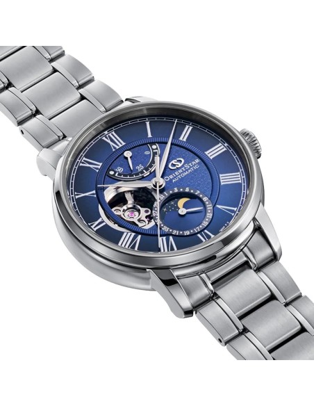 mecánico hombre Orient Star Moon Phase Seiran RK-BT0002L 41mm JDM hecho en Japón cristal de zafiro doble