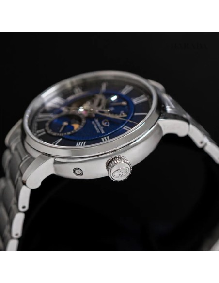 mecánico hombre Orient Star Moon Phase Seiran RK-BT0002L 41mm JDM hecho en Japón cristal de zafiro doble