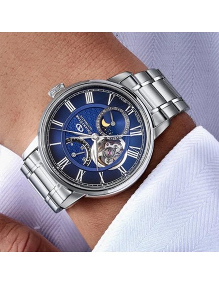mecánico hombre Orient Star Moon Phase Seiran RK-BT0002L 41mm JDM hecho en Japón cristal de zafiro doble
