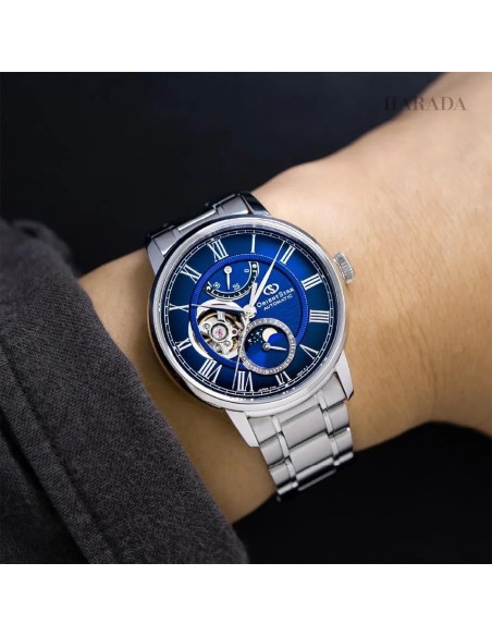 mecánico hombre Orient Star Moon Phase Seiran RK-BT0002L 41mm JDM hecho en Japón cristal de zafiro doble