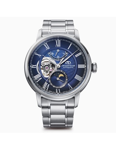 mecánico hombre Orient Star Moon Phase Seiran RK-BT0002L 41mm JDM hecho en Japón cristal de zafiro doble