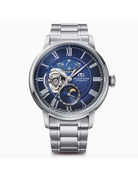 mecánico hombre Orient Star Moon Phase Seiran RK-BT0002L 41mm JDM hecho en Japón cristal de zafiro doble