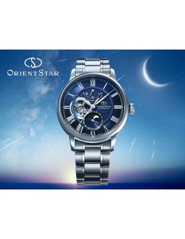 mecánico hombre Orient Star Moon Phase Seiran RK-BT0002L 41mm JDM hecho en Japón cristal de zafiro doble