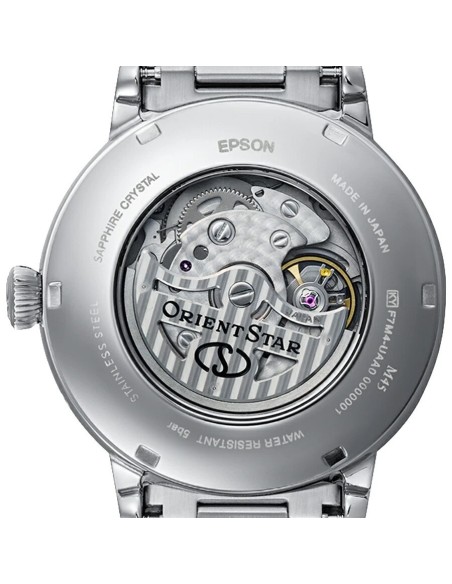 mecánico hombre Orient Star Moon Phase Seiran RK-BT0002L 41mm JDM hecho en Japón cristal de zafiro doble