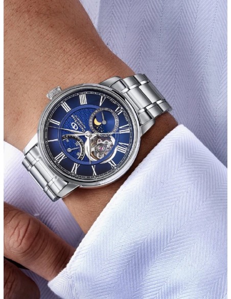 mecánico hombre Orient Star Moon Phase Seiran RK-BT0002L 41mm JDM hecho en Japón cristal de zafiro doble