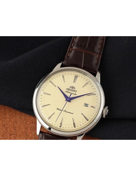 Reloj automático hombre Orient Bambino French Vanilla RN-AC0033Y JDM 40.5mm correa de cuero Calibre F6724