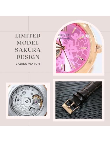 automático mujer Orient Star Semi-Skeleton Sakura Blossom  RN-AG0730J 35.9mm JDM Limited Edition
