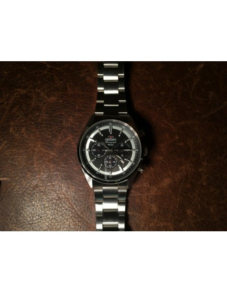 cronógrafo solar hombre Orient Kōboku Panda Neo’s 70 WV0011TX 42 mm JDM hecho en Japón