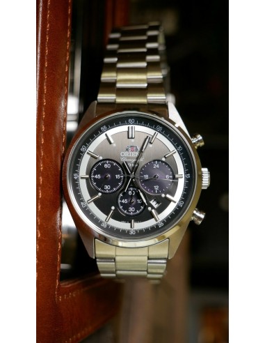 cronógrafo solar hombre Orient Kōboku Panda Neo’s 70 WV0011TX 42 mm JDM hecho en Japón