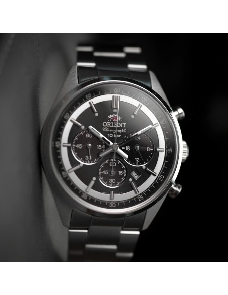 cronógrafo solar hombre Orient Kōboku Panda Neo’s 70 WV0011TX 42 mm JDM hecho en Japón