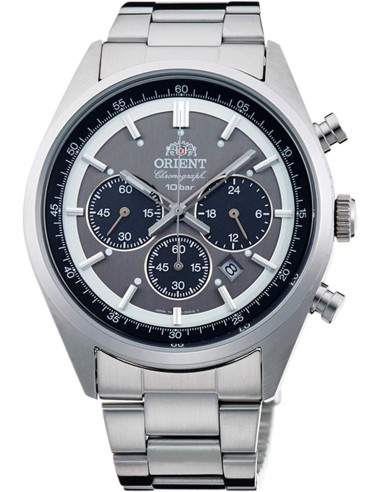 cronógrafo solar hombre Orient Kōboku Panda Neo’s 70 WV0011TX 42 mm JDM hecho en Japón
