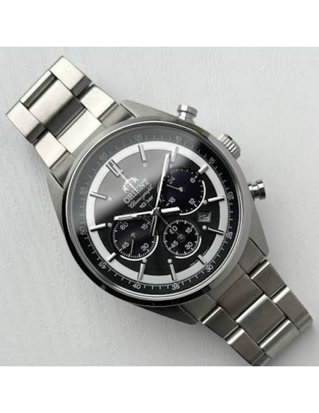 cronógrafo solar hombre Orient Kōboku Panda Neo’s 70 WV0011TX 42 mm JDM hecho en Japón
