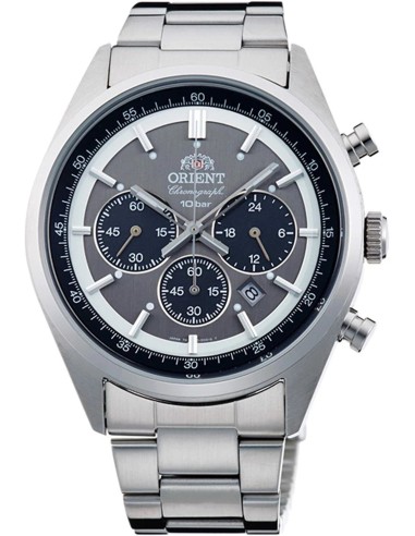 cronógrafo solar hombre Orient Kōboku Panda Neo’s 70 WV0011TX 42 mm JDM hecho en Japón