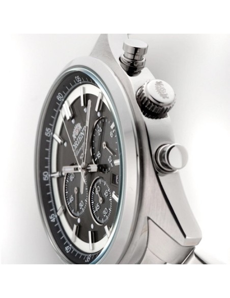 cronógrafo solar hombre Orient Kōboku Panda Neo’s 70 WV0011TX 42 mm JDM hecho en Japón