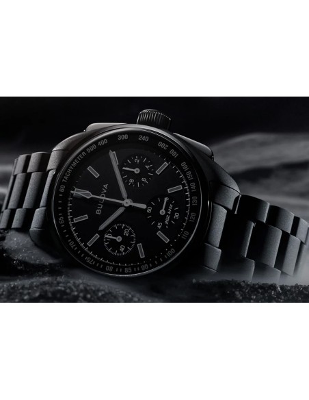 Bulova Lunar Pilot Black Hole 98A335 41mm Limited Edition 100m WR cristal de zafiro plano