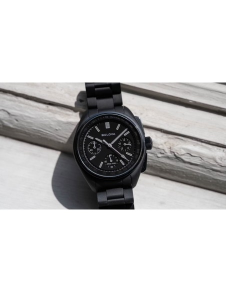 Bulova Lunar Pilot Black Hole 98A335 41mm Limited Edition 100m WR cristal de zafiro plano