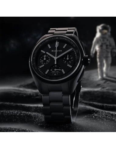 Bulova Lunar Pilot Black Hole 98A335 41mm Limited Edition 100m WR cristal de zafiro plano