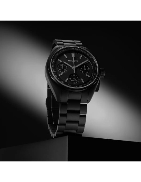 Bulova Lunar Pilot Black Hole 98A335 41mm Limited Edition 100m WR cristal de zafiro plano