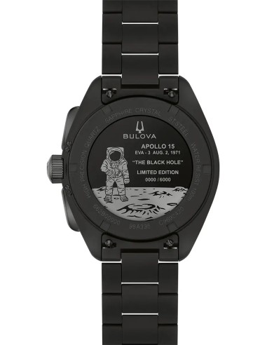 Bulova Lunar Pilot Black Hole 98A335 41mm Limited Edition 100m WR cristal de zafiro plano