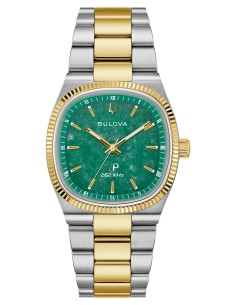 Bulova Super Seville Green Jade - Two-Tone - Green | 98A336 35mm HPQ Precisionist 262 kHz cristal de zafiro