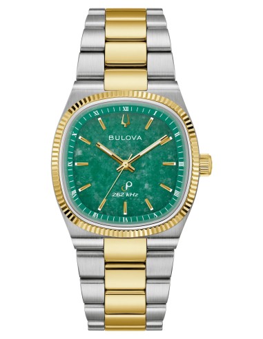 Bulova Super Seville Green Jade - Two-Tone - Green | 98A336 35mm HPQ Precisionist 262 kHz cristal de zafiro