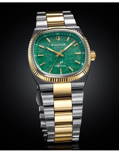 Bulova Super Seville Green Jade - Two-Tone - Green | 98A336 35mm HPQ Precisionist 262 kHz cristal de zafiro