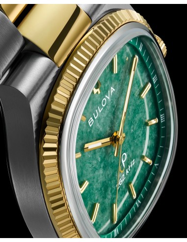 Bulova Super Seville Green Jade - Two-Tone - Green | 98A336 35mm HPQ Precisionist 262 kHz cristal de zafiro