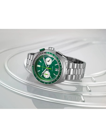 reloj cronógrafo cuarzo Bulova Racer Chronograph 98B468 42mm 100m WR correa de acero