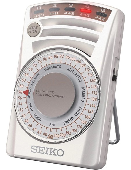Metrónomo Electrónico de Cuarzo Seiko SQ60W  JDM 62×100×29,5 mm – Con Dial de Ajuste