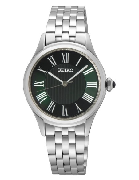reloj mujer cuarzo Seiko Classic Emerald SUR611P1 29.6mm 50m WR correa de acero