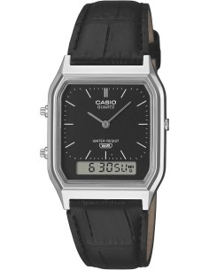 Reloj Casio analogico y digital AQ-230EL-1A correa de piel color negra