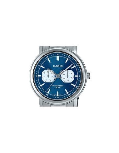 reloj clásico hombre Casio MTP-E335D-2E1 41mm 50m WR correa de acero  Manecillas y marcadores luminosos