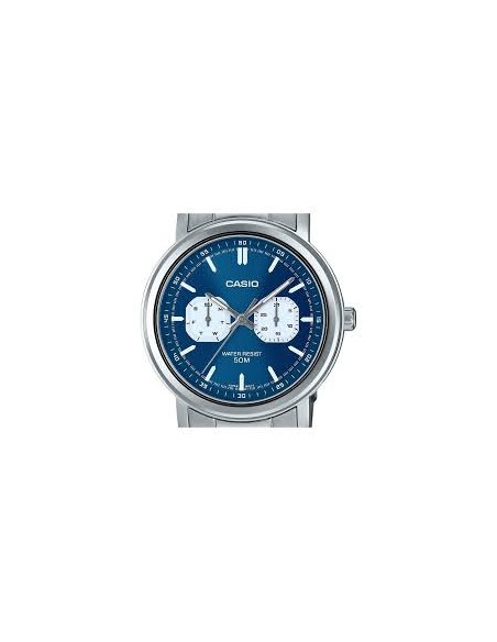 reloj clásico hombre Casio MTP-E335D-2E1 41mm 50m WR correa de acero  Manecillas y marcadores luminosos