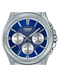 reloj deportivo hombre Casio Enticer MTP-1375D-1A dial negro correa de acero resistente al agua 50m