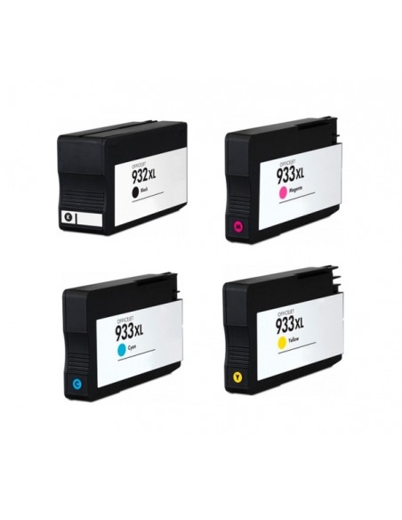 pack 4 tintas HP 932xl/933xl para OfficeJet 6100 6600 6700 7110 7510 7600 7610 7612