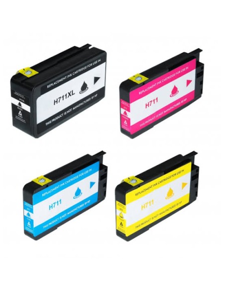 HP 711 PACK 4 TINTAS compatibles con HP DesignJet T120 / T520 / T520
