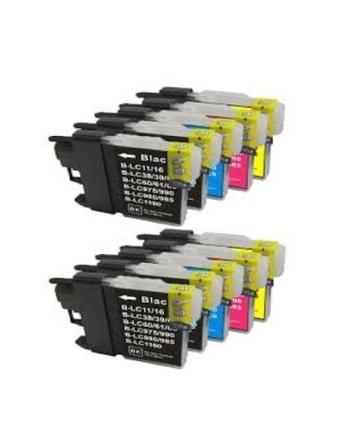 Pack 10 tintas  Brother LC985 DCP-J125 DCP-J140W DCP-J315W DCP-J515