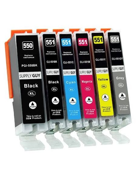 6 tintas  Canon PGI550/CLI551XL MG6350 MG7150 MG7550 IP8750 (con GRIS)