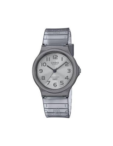 Reloj unisex clásico vintage Casio MQ-24S-8B correa translúcida