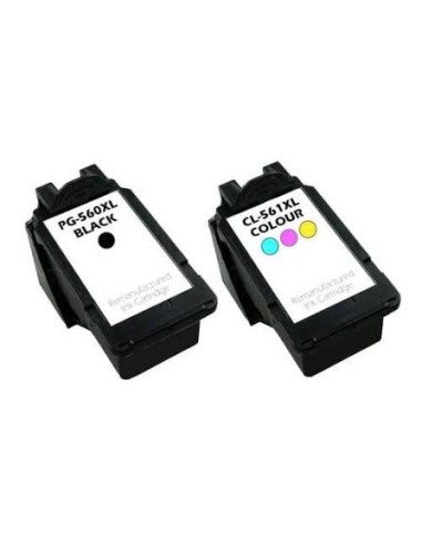 pack 2 TINTAS Compatibles Canon PG560XL + CL561XL NEGRO COLOR TS5350-TS5351-TS5352-TS5353-TS7450-TS7451