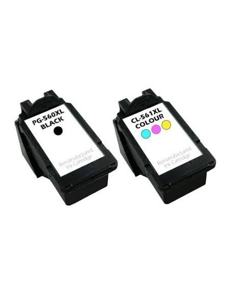 pack 2 TINTAS Compatibles Canon PG560XL + CL561XL NEGRO COLOR TS5350-TS5351-TS5352-TS5353-TS7450-TS7451