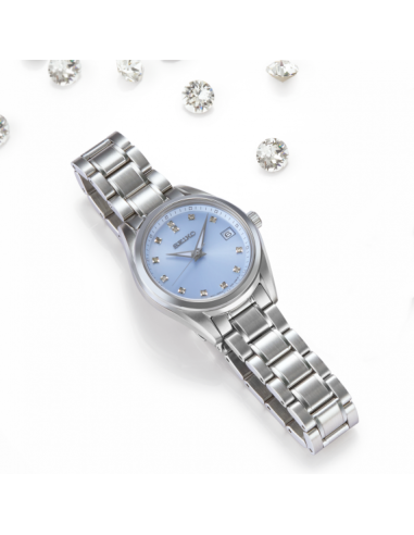 mujer cuarzo Seiko Classic Diamonds SUR603P1 34mm cristal de zafiro 100m